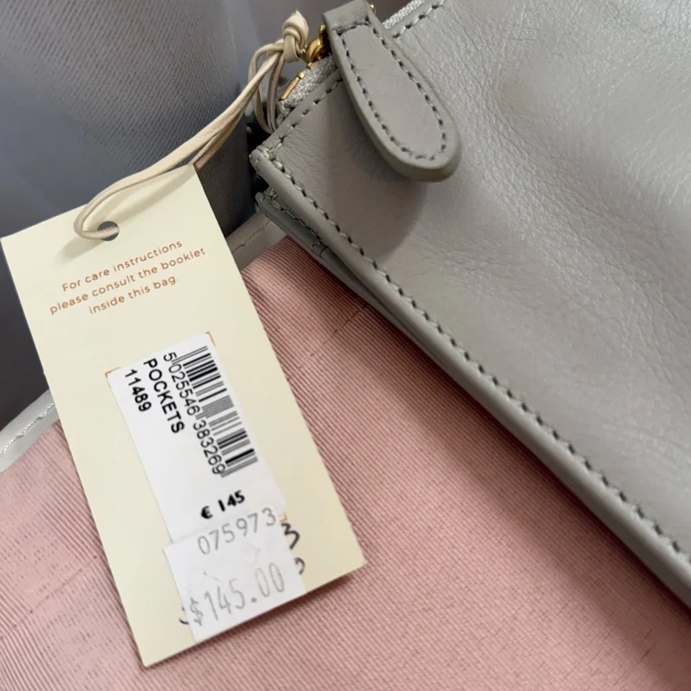 Radley London Light Gray Leather Handbag Crossbody NWT